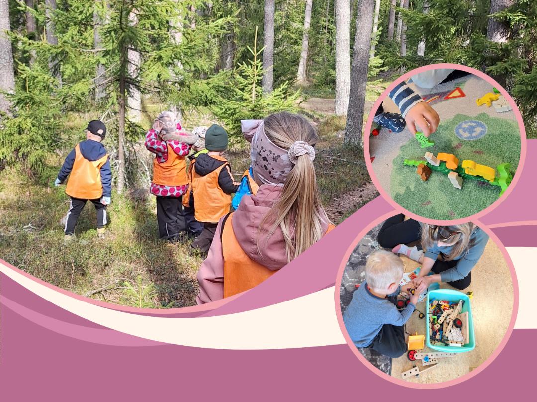 Lapsia metsäretkellä.